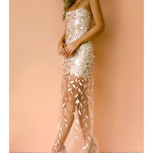 WOW NWT ‘Sister’s the Label’ ELLE GOWN SLIP in CHAMPAGNE (OS) Formal✨free gift!! - Picture 1 of 11